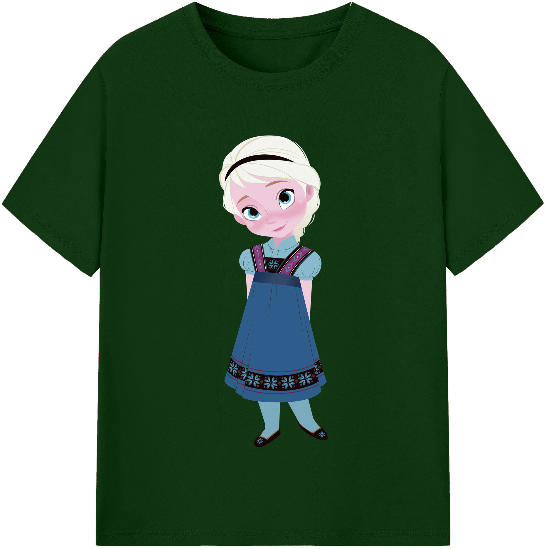 アナと雪の女王 アンナ エルサ Frozen Anna Elsa 綿100％半袖Tシャツ（フロントプリント）